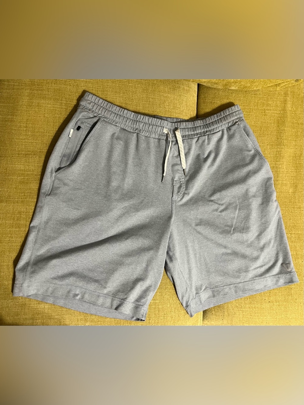 Vuori Light Gray Athletic Drawstring Shorts